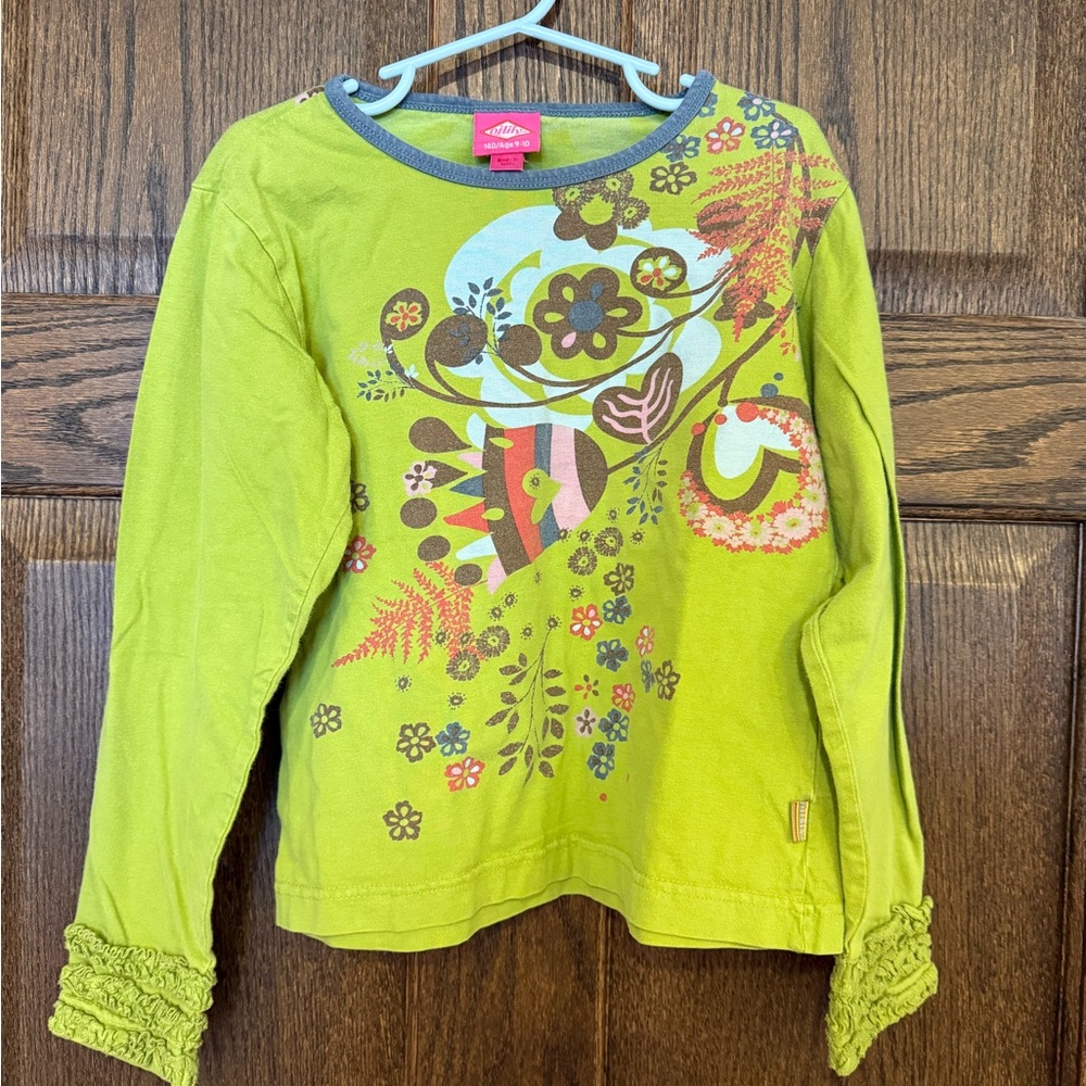 Oilily Green Floral Long Sleeve Tee
